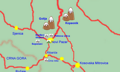 Sopocani Monastery- tourist map