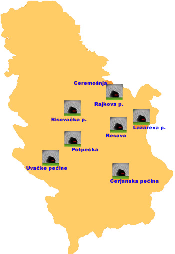 Pecine Srbije - karta