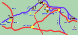 East Serbia - travel map