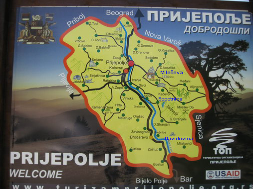 Southwestern Serbia - travel map